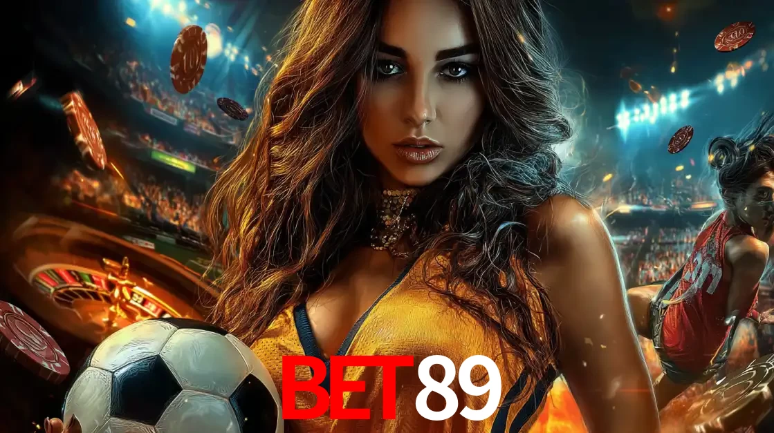 Mulher segurando uma bola de futebol em uma montagem que mistura a paixão esportiva com a emoção da roleta de cassino, tudo disponível na plataforma BET89.